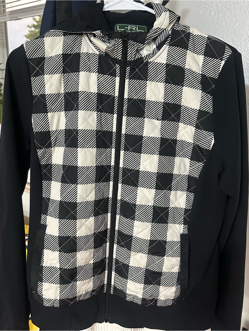L- RL Ralph Lauren Active Black and White Checkered Design